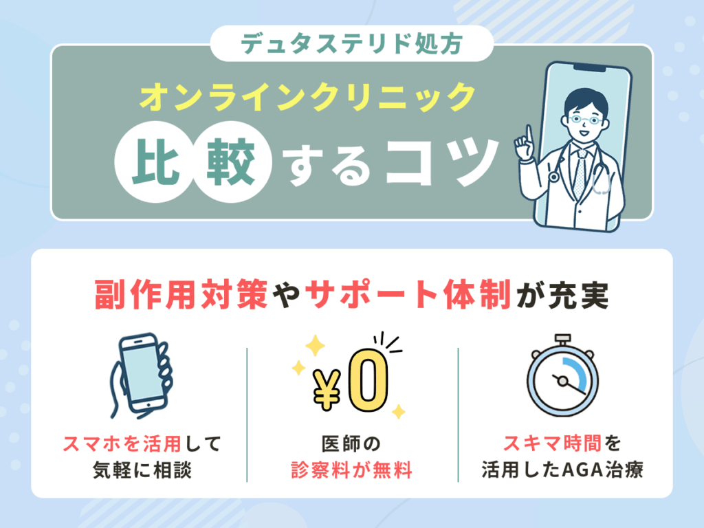 副作用対策やサポート体制が充実しているデュタステリド通販で比較