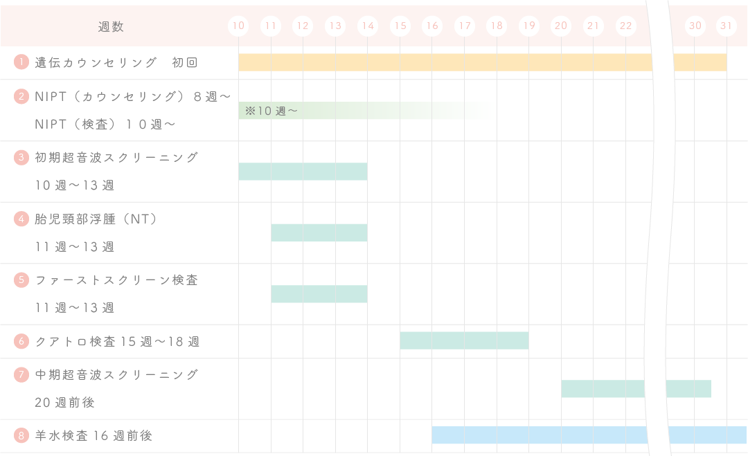 出生前検査のスケジュール